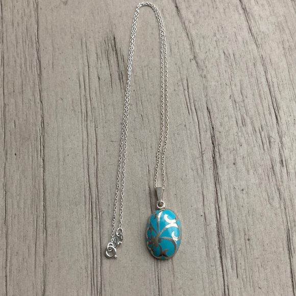 Sterling turquoise necklace - Picture 1 of 5